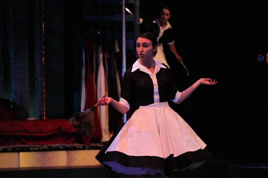 Senior Becca Greaves performs in The Maids.