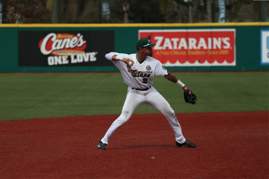 Junior infielder Stephen Alemais attempts to turn a play in the 1-2 series against Gonzaga in the weekend series March 6-8 last season in Turchin Stadium. 