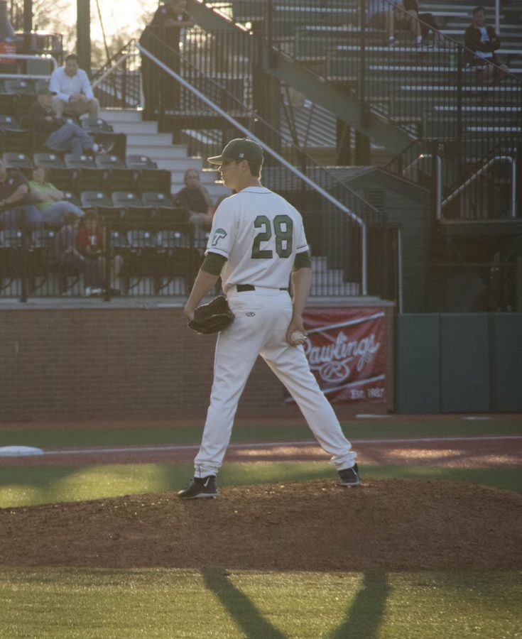 Alex Massey pitches in the Green Waves 15-0 win over Pepperdine on March 5 at Turchin Stadium. 