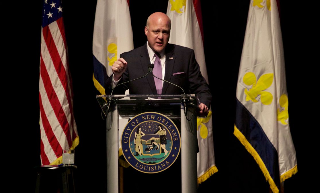 Mayor Landrieu gives speech on crime in New Orleans