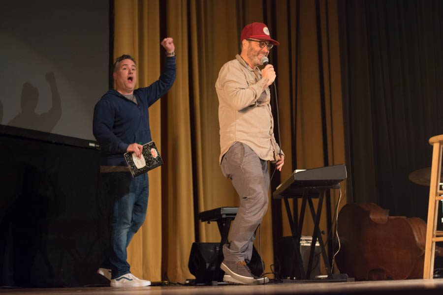 Larry Murphy (left) and H Jon Benjamin (right) performed at McAlister Auditorium Wednesday March 22.