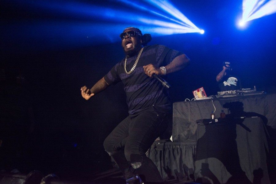 Rapper T-Pain performed hits like Booty Wurk (One Cheek at a Time) and Bartender at his show April 6 in Avron B. Fogelman Arena at Devlin Fieldhouse.
