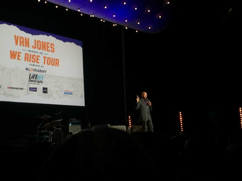 Van Jones speaks at the Saenger Theatre, as part of the We Rise Tour.