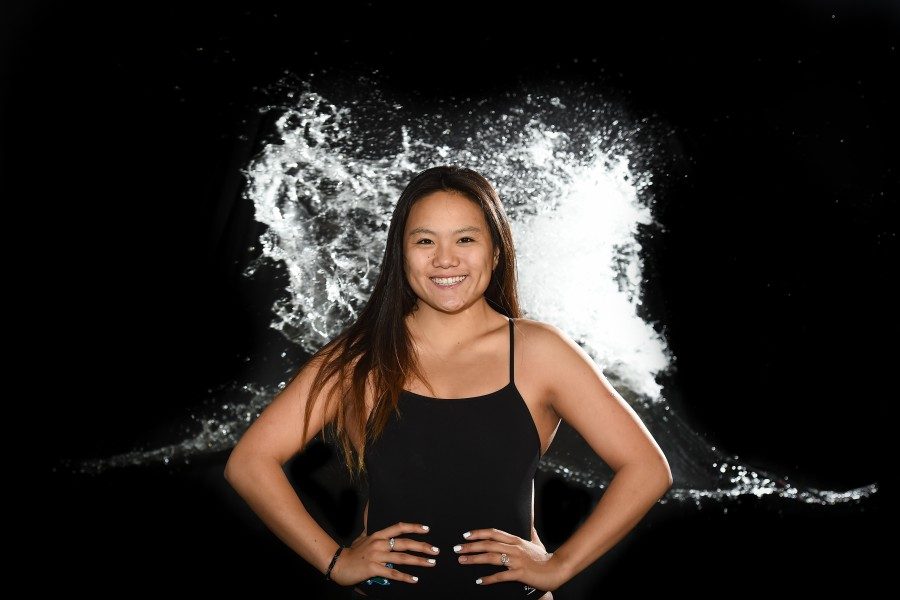 Junior Paris Zhang, originally from Australia, is a member of the Green Wave swimming and diving team. 