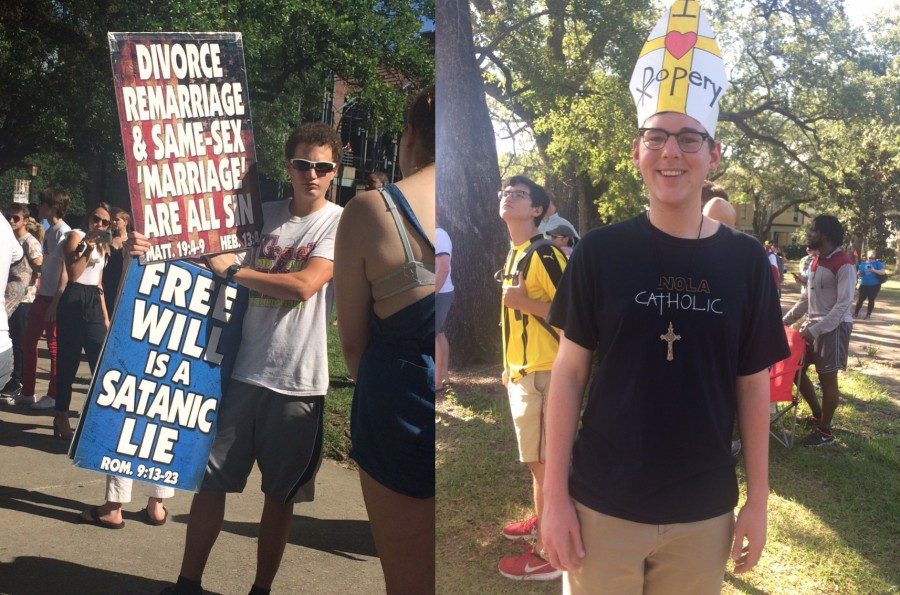 Westboro Baptist Church pickets Loyola, students counter-protest