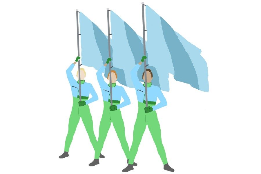 Whirls of Color: Tulane University’s color guard