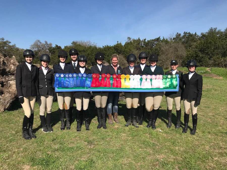 The Tulane equestrian team  shows off their accomplishments from this season.