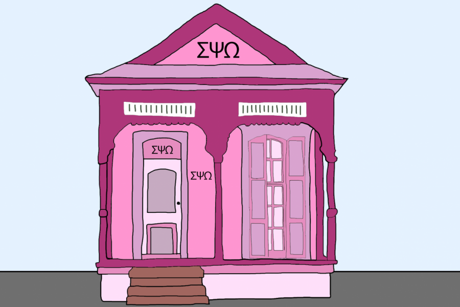 A sorority house representing the pervasive whiteness of greek life