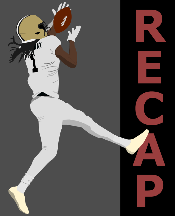 The highlight of the Black and Golds 33-22 victory over Washington was the Hail Mary reception that Marquez Callaway hauled in from Jameis Winston as time in the second half expired.