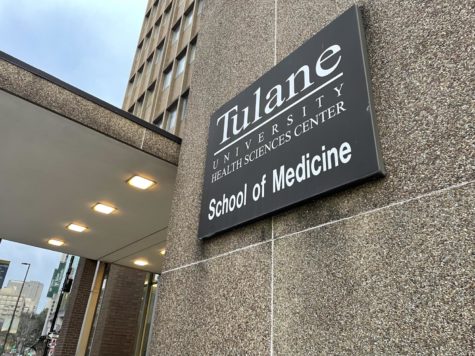 A sign outside of Tulane University's School of Medicine, the residency programs of which were paid a reaccreditation visit in an effort to lift their probation.