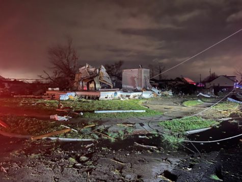 A home lies in ruins in Arabi after a devastating tornado touched down Tuesday evening.