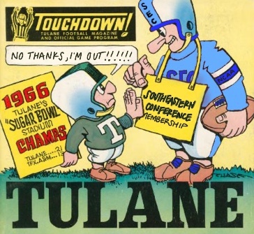 On Dec. 31, 1964, then-Tulane president Herbert E. Longenecker announced the Green Wave would leave the SEC in June 1966.