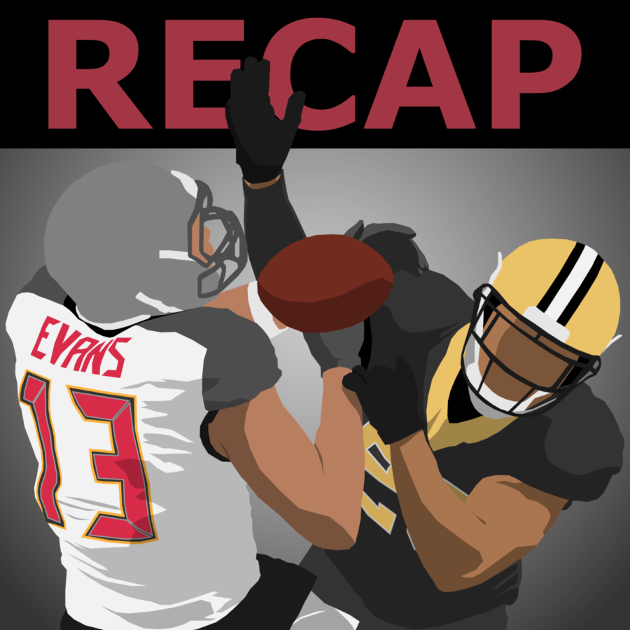 A scuffle broke out between the Saints and Bucs on Sunday when Leonard Fournette and Marshon Lattimore shoved each other before Mike Evans delivered a blindside hit on Lattimore.