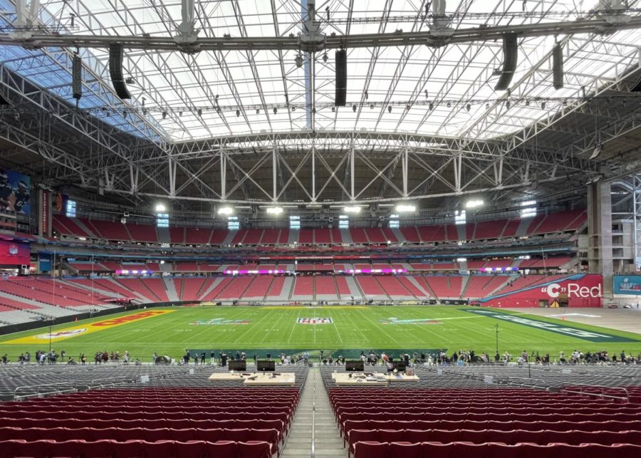 State Farm Stadium hosted Super Bowl LVII on Sunday, the stadiums third Super Bowl after hosting Super Bowl XLII in 2008 and Super Bowl XLIX in 2015.