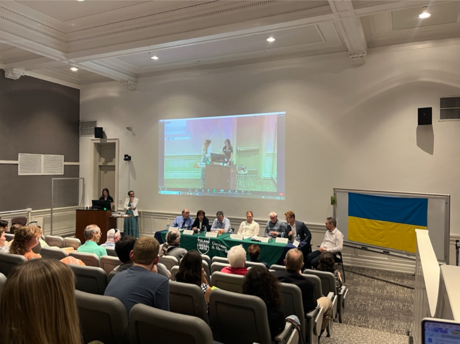 The German and Slavic Studies department hosted a panel discussion of professors in honor of the one year anniversary of Russias invasion on Ukraine. 