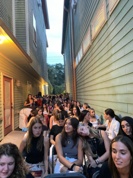 Hundreds of students gathered to celebrate the Jewish New Year at Chabad house, enjoying dinner and services. 