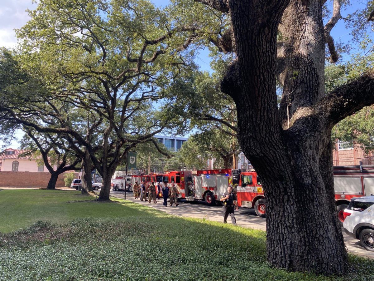 New Orleans Fire and Tulane Police were on the scene of a reported fire in Percival Stern Hall on Sept. 22, 2023. 