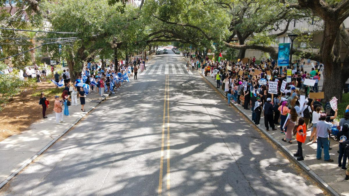 Israeli and Palestinian groups at Tulane University both called for stronger school support after a rally and counter-protest on Freret Street briefly became violent on Thursday, Oct. 26, 2023.