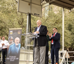 Terry Bradshaw came to campus on Feb. 5 to celebrate "Terry Bradshaw Day," in the City of New Orleans.