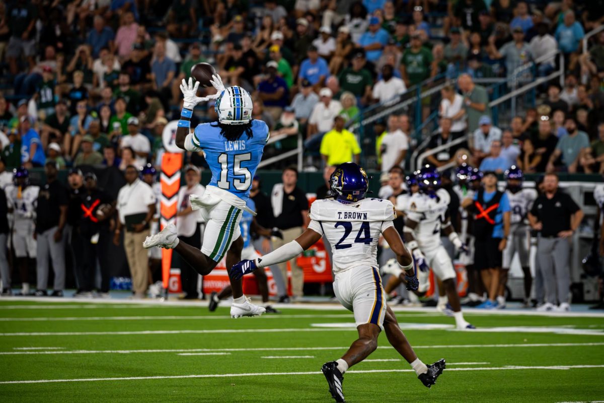 Wide receiver Zycarl Lewis hauls in a crucial 63-yard touchdown pass in the fourth quarter vs. East Carolina.