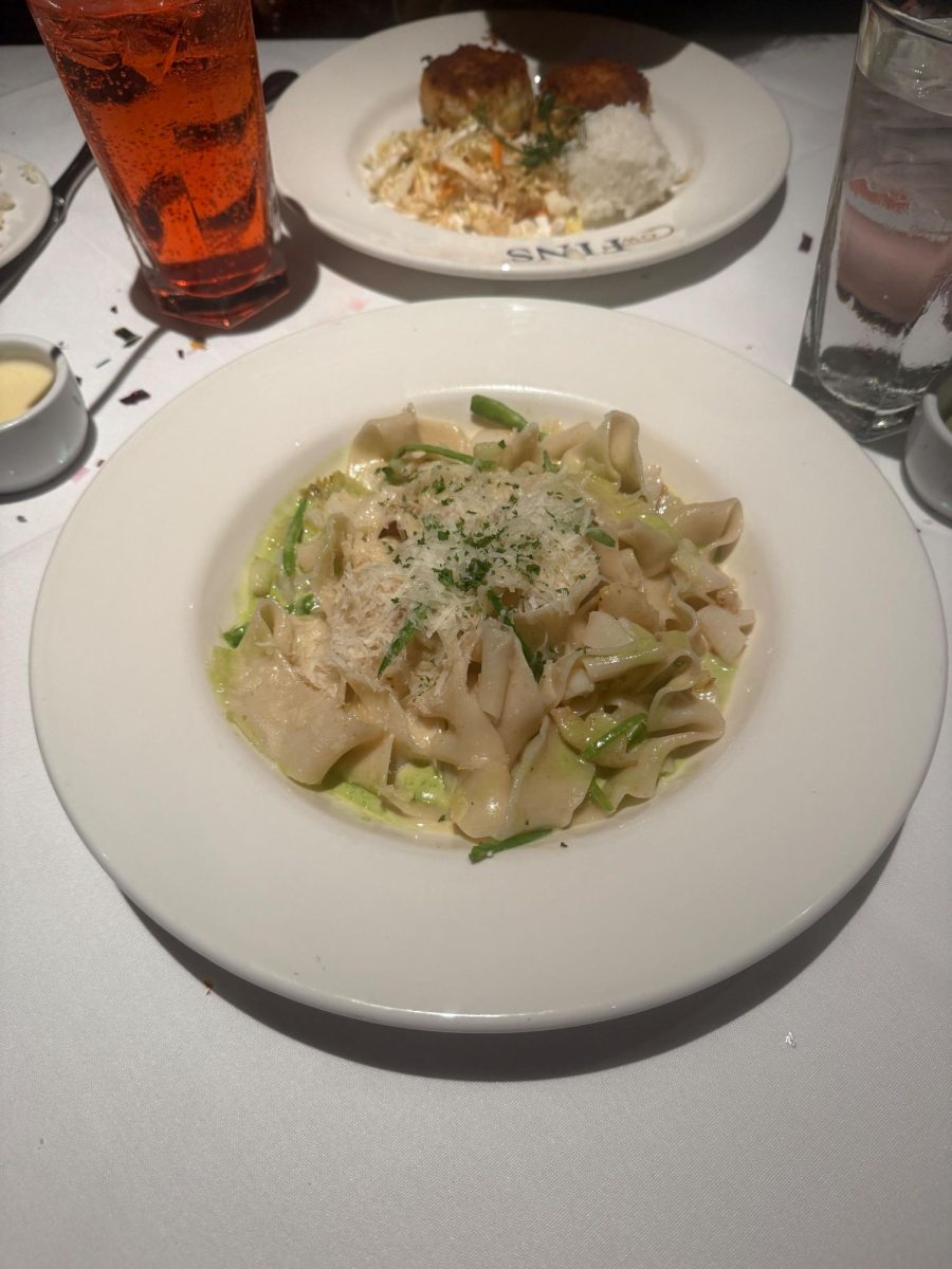 Scallop carbonara served at GW Fins