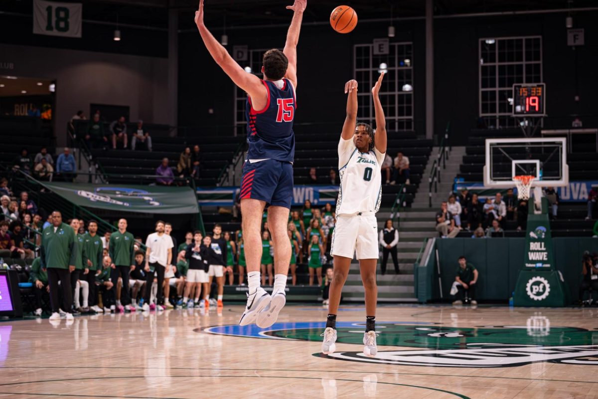 Tyler Ringgold shoots a three-pointer vs. Samford.
