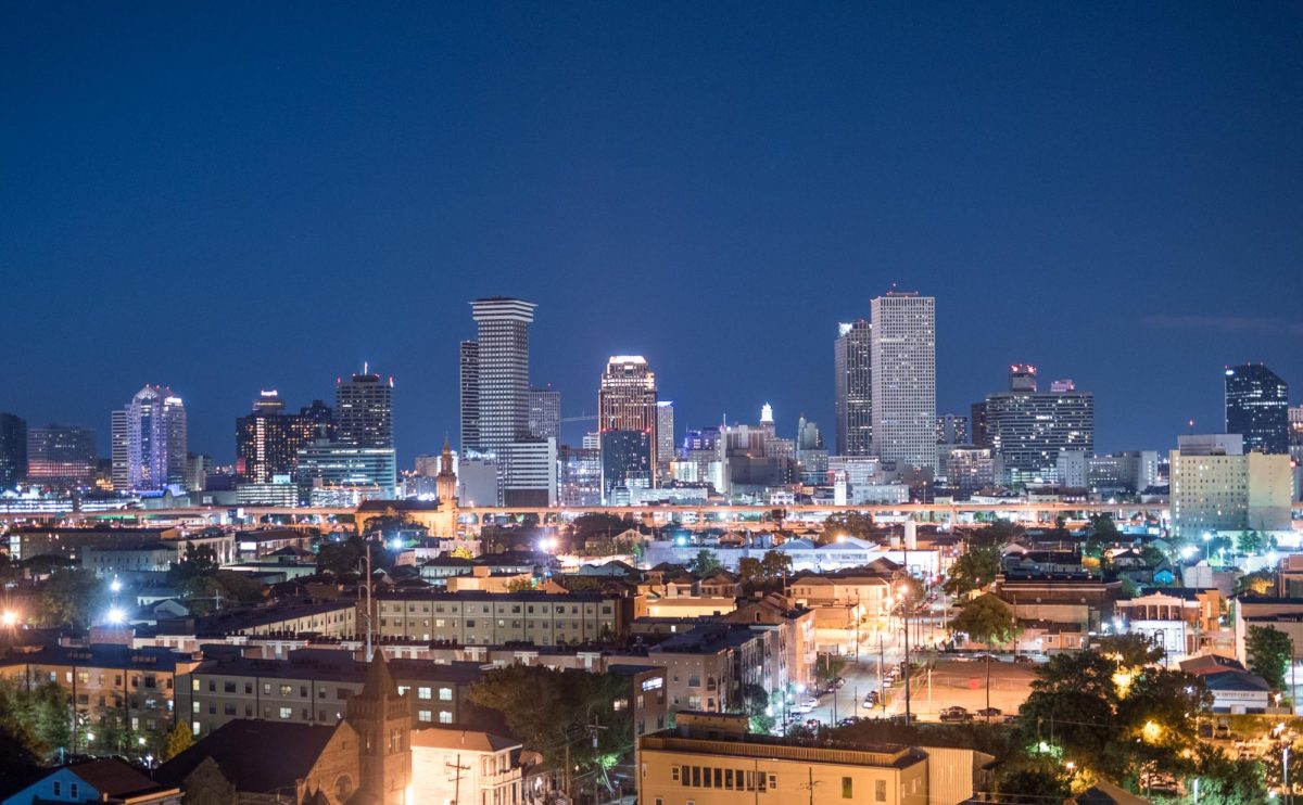 The New Orleans skyline.