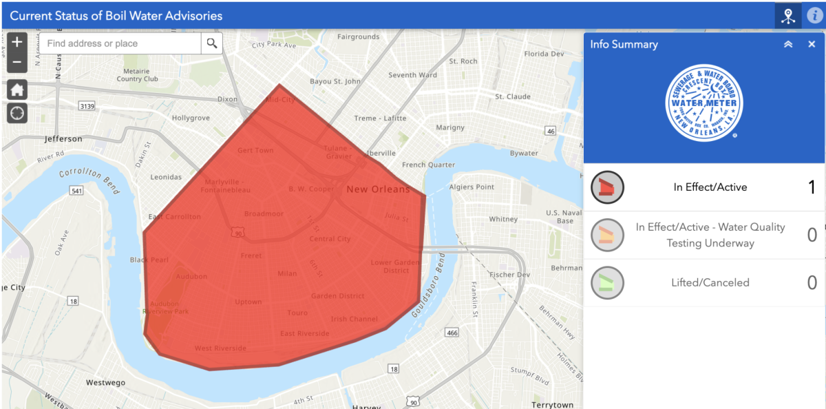 The SWB announced a boil water advisory on Monday morning for a majority of Uptown.