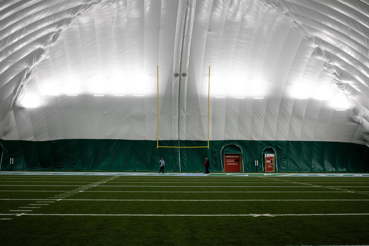 The Tulane University Green Wave Indoor Practice Facility, nicknamed “the Bubble,” officially opened on Feb. 24.