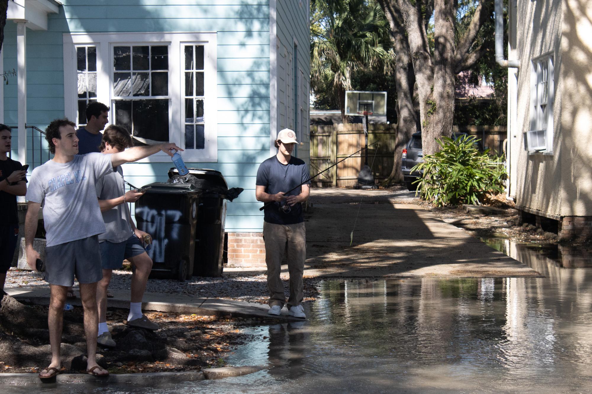 Willow and Audubon Streets are flooded with several inches of water after a 30-inch water main broke right by Tulane University’s Uptown campus on Thursday afternoon. Water depth reached 8 inches in the area closest to the break.