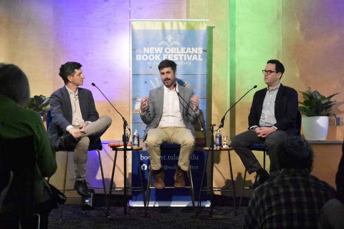Peter Brannen discusses climate change at the New Orleans Book Festival, 2026.