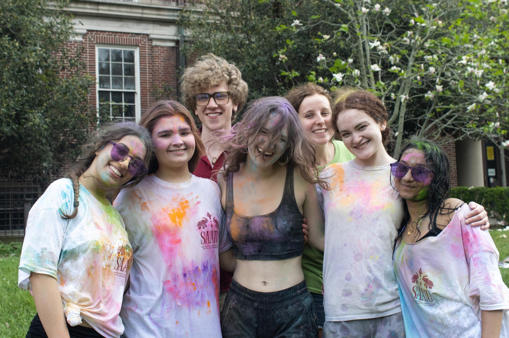 Over 200 students gathered on the Newcomb Quad on Saturday to celebrate Holi, the Hindu "Festival of Colors," hosted by the South Asian Association of Tulane University.