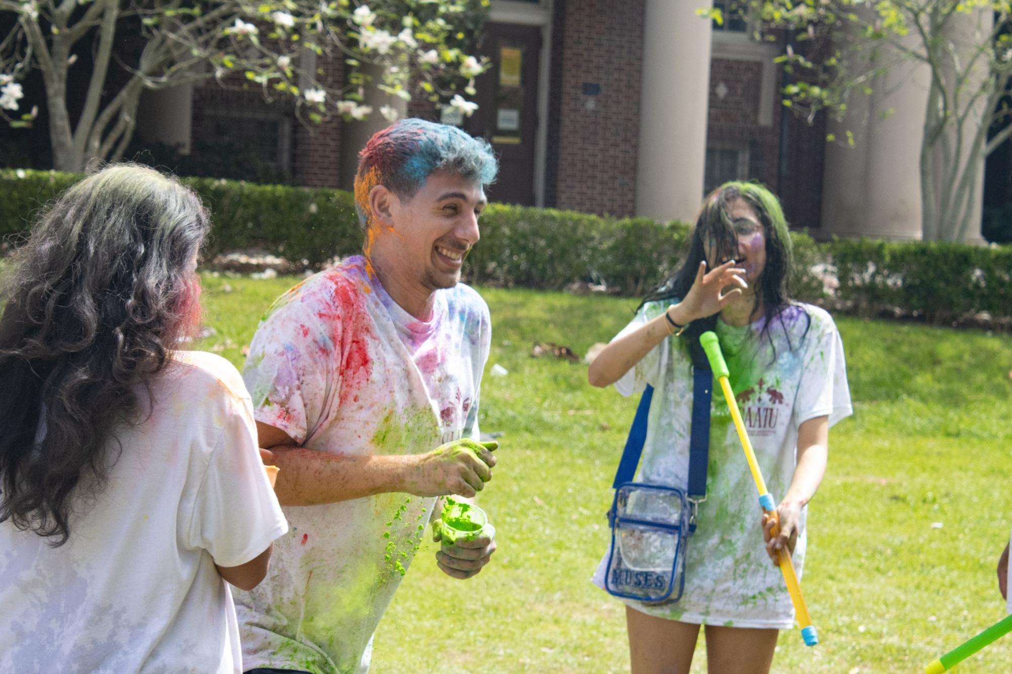 Over 200 students gathered on the Newcomb Quad on Saturday to celebrate Holi, the Hindu "Festival of Colors," hosted by the South Asian Association of Tulane University.